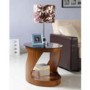 Jual Furnishings Curve Oval Lamp Table in Walnut and Black Glass