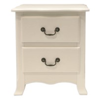 LPD Chantilly 2 Drawer Bedside Cabinet in Antique White