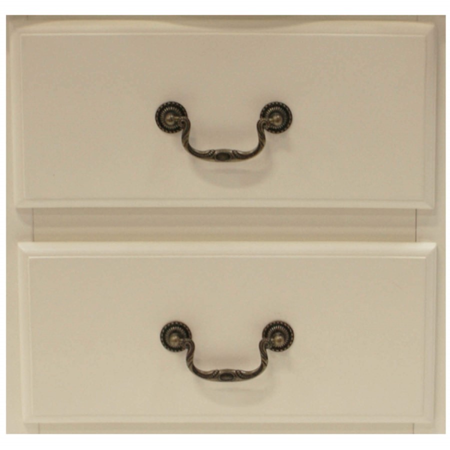 LPD Chantilly 2 Drawer Bedside Cabinet in Antique White