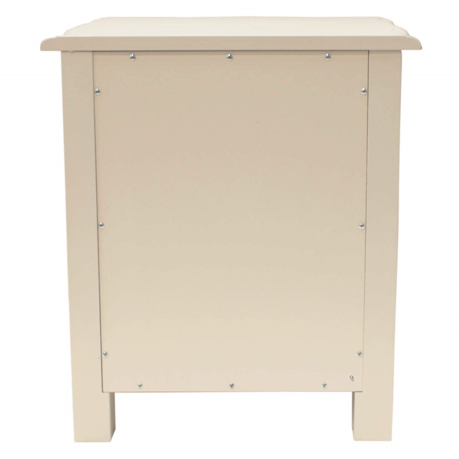 LPD Chantilly 2 Drawer Bedside Cabinet in Antique White