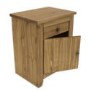 Solid Pine Bedside Table with Drawer and Cupboard - Havana - LPD