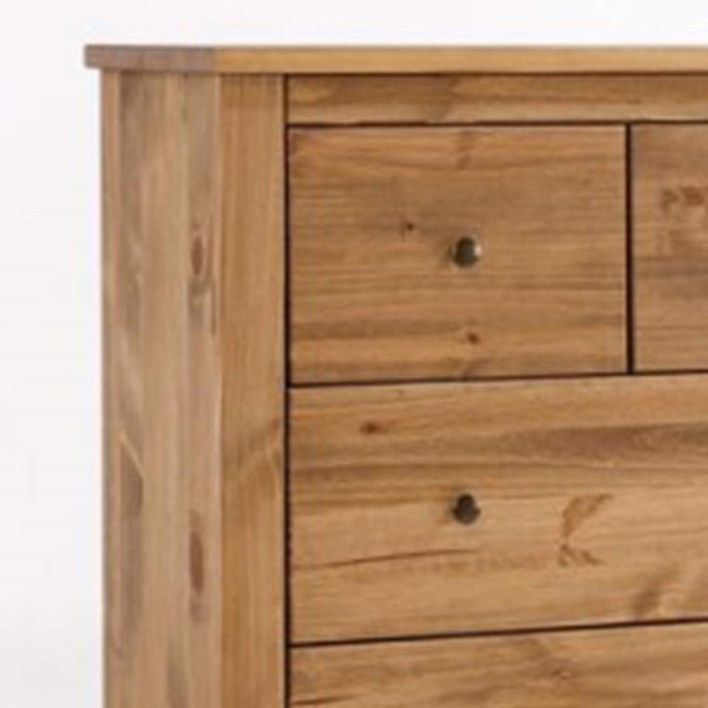 Tall Solid Pine Chest of 5 Drawers - Havana - LPD