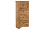 Tall Solid Pine Chest of 5 Drawers - Havana - LPD