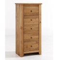 FOL077909 Solid Pine Tallboy Chest of Drawers - Havana - LPD