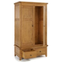 LPD Hastings Oak 2 Door Wardrobe with 2 Drawers