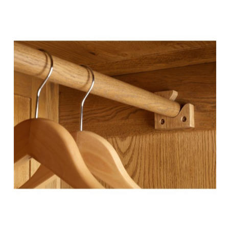 LPD Hastings Oak 2 Door Wardrobe with 2 Drawers