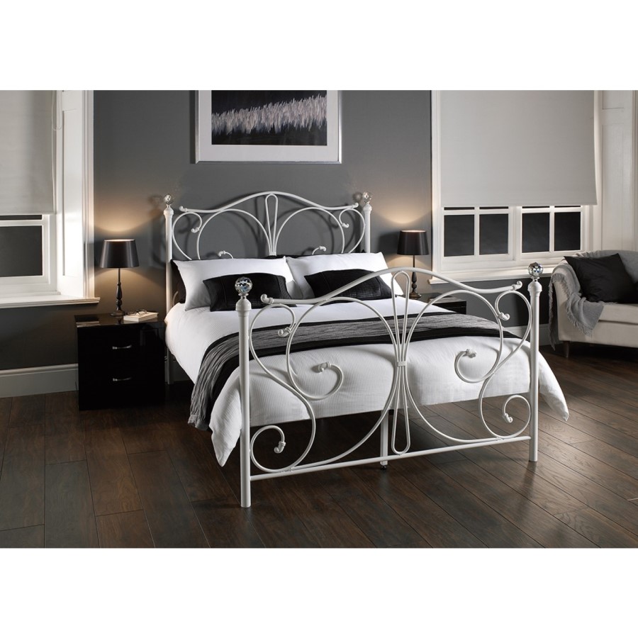 LPD Florence Kingsize Metal Bed Frame in White