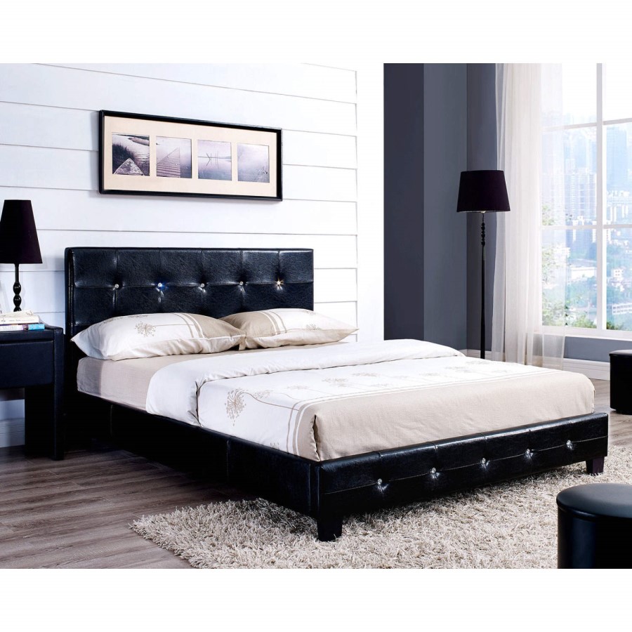 LPD Diamante Double Bed in Black