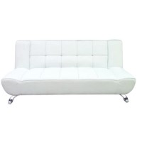 Sofa Bed in White Leather - LPD Vogue