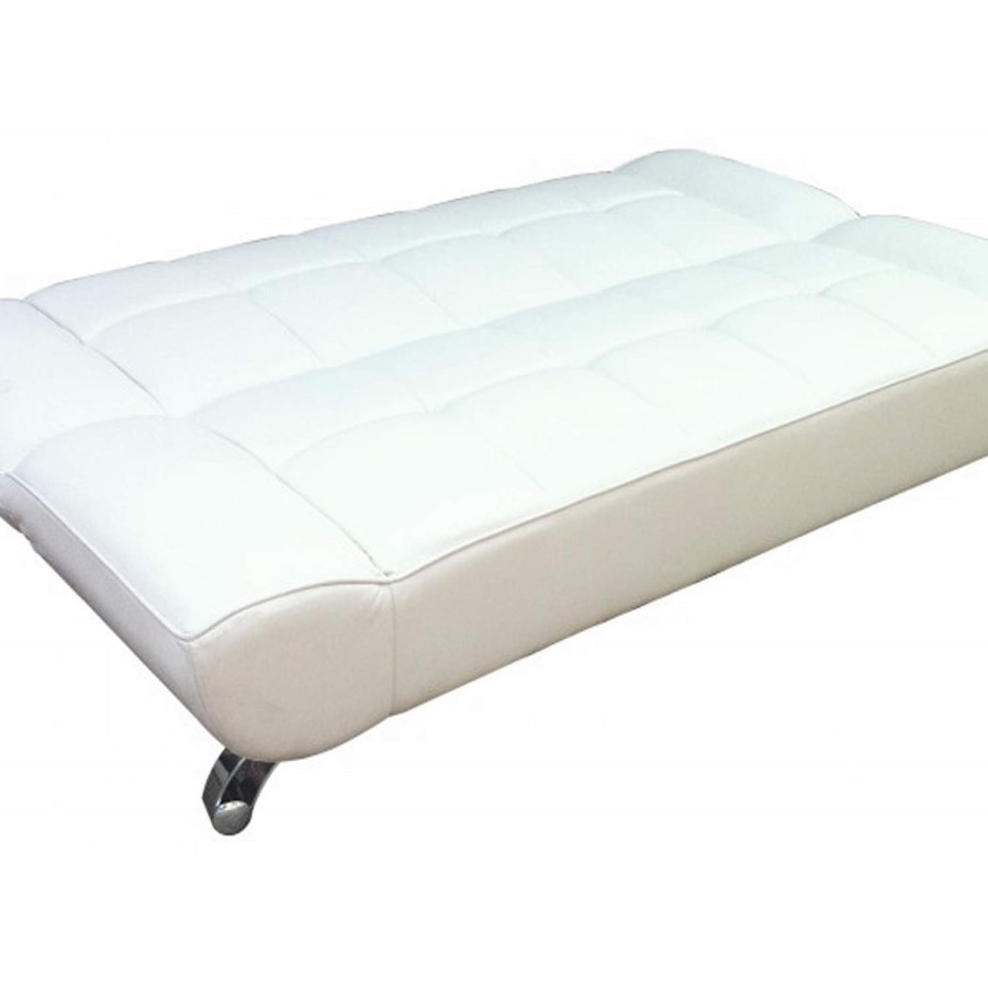 Sofa Bed in White Leather - LPD Vogue