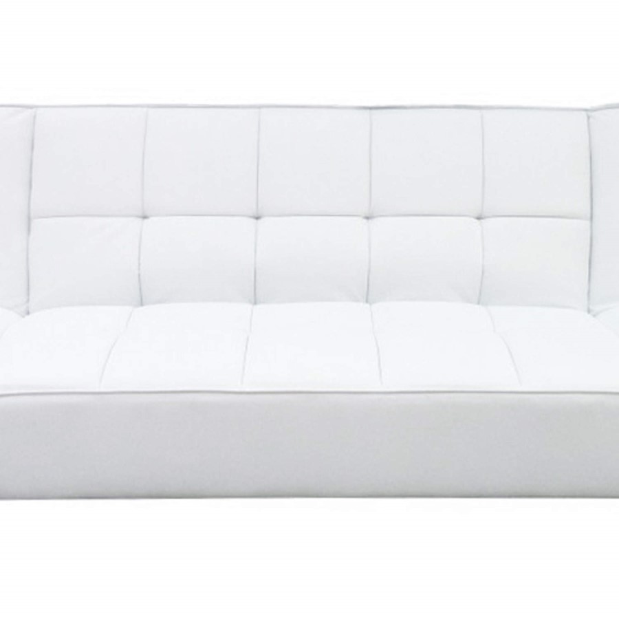 Sofa Bed in White Leather - LPD Vogue
