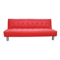 LPD Serena Leather Futon in Red