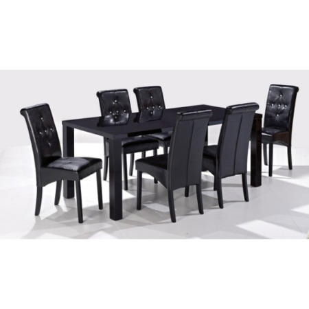 LPD Monroe Large Dining Table in Black High Gloss