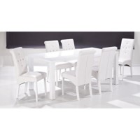 LPD Monroe Large Dining Set in White