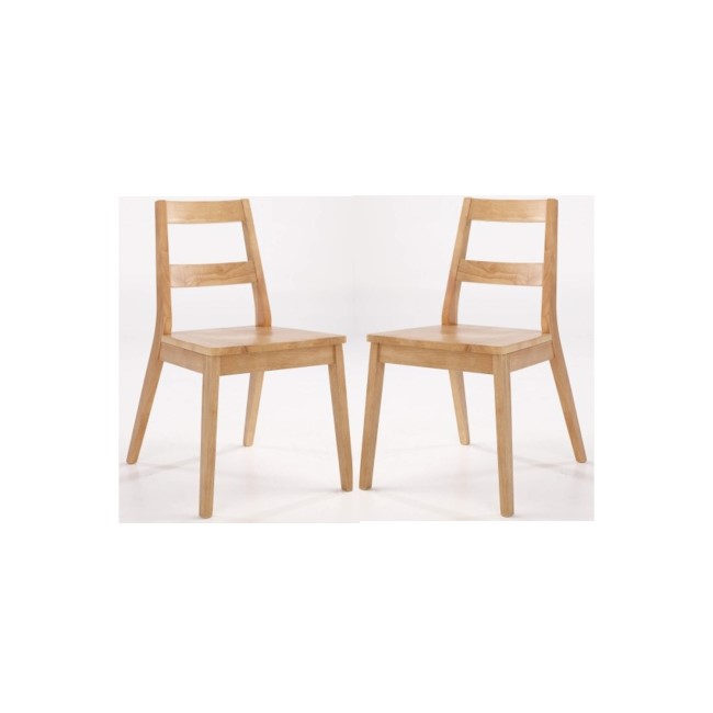GRADE A1 - LPD Malmo Pair of White Oak Dining Chairs