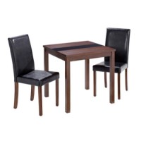 LPD Ashleigh Small Walnut Dining Set with Black Chairs