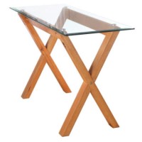 LPD Cadiz Solid Oak and Glass Console Table