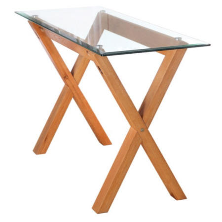 LPD Cadiz Solid Oak and Glass Console Table