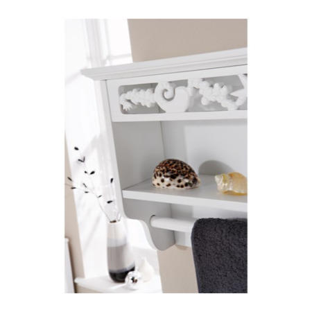 Mountrose Coral Towel Rail with Shelf in White