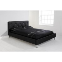 Mountrose Diamante Kingsize Bed Frame in Black Faux Leather