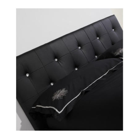 Mountrose Diamante Kingsize Bed Frame in Black Faux Leather