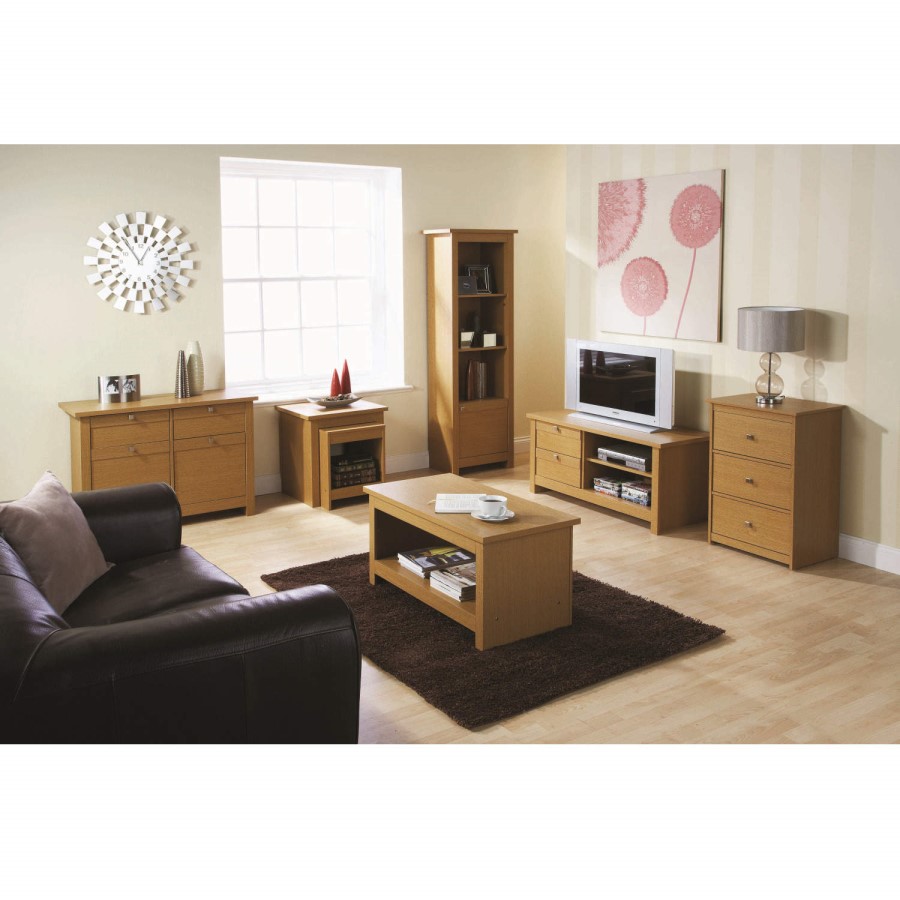 Mountrose Fuse 3 Drawer Media Storage Unit in Oak