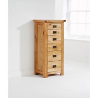 Mountrose Java Solid Oak 6 Drawer Tallboy