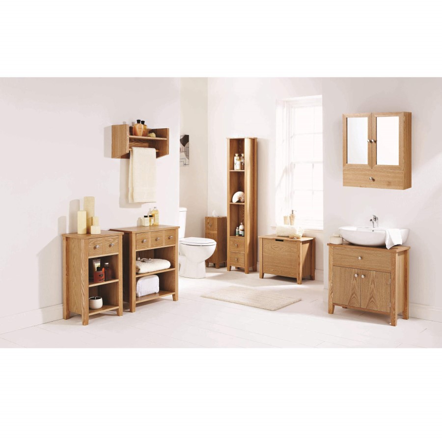 Mountrose Oakley Towel Rail with Shelf in Ash