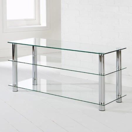 Clear glass deals tv unit