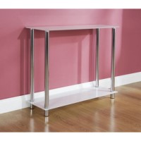 Mountrose Odyssey Console Table in White Glass and Metal