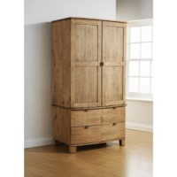 Mountrose Olivia Solid Pine 2 Door 4 Drawer Curved Wardrobe