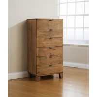 Mountrose Olivia Solid Pine 6 Drawer Curved Tallboy