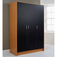 Mountrose Oslo 3 Door Wardrobe in Beech and Black