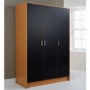 Mountrose Oslo 3 Door Wardrobe in Beech and Black