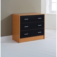 Mountrose Oslo 3 Drawer Chest in Beech and Black