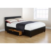 Mountrose Oxford Upholsterd Faux Leather Double Bed Frame with Drawers