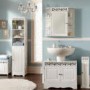 Mountrose Scroll Tall Bathroom Cabinet in White