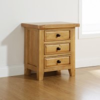 Mountrose Tuscany Solid Pine 3 Drawer Bedside Cabinet