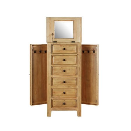 Mountrose Tuscany Solid Pine Drawer Tallboy with Side Doors and