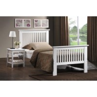 Furniture Link Paris White Bed Frame - single