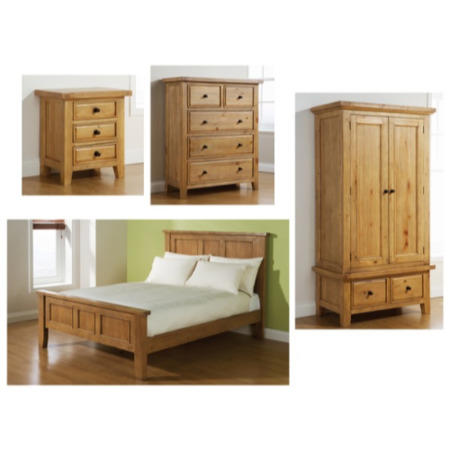 Mountrose Tuscany Solid Pine 4 Piece Bedroom Furniture Set