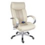 GRADE A1 - Teknik Office Shiatsu Massage Executive Leather Chair in Cream