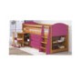 Verona Design Verona Mid-Sleeper Bedroom Set with Pull Out Desk in Antique Pine and Fuchsia