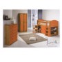 Verona Design Verona Mid-Sleeper Bedroom Set with Pull Out Desk in Antique Pine and Orange