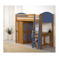 Verona Design Verona High-Sleeper Bedroom Set in Antique Pine and Blue