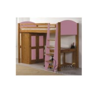 Verona Design Verona High-Sleeper Bedroom Set in Antique Pine and Pink