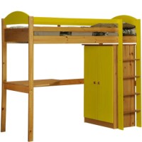 Verona Design Maximus High-Sleeper Bedroom Set in Antique Pine and Lime