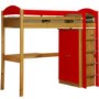 Verona Design Maximus High-Sleeper Bedroom Set in Antique Pine and Red