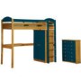 Verona Design Maximus High-Sleeper Bedroom Set with Drawers in Antique Pine and Blue