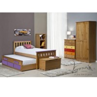 Verona Design Bergamo Captain's Guest Bed in Antique Pine and Lilac